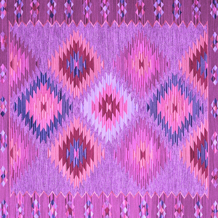 Square Machine Washable Southwestern Purple Country Area Rugs, wshcon2583pur