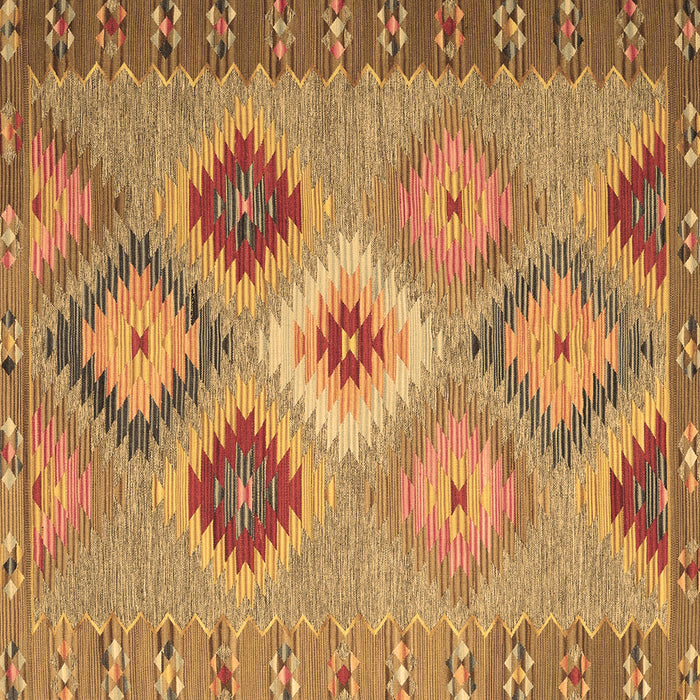Square Southwestern Brown Country Rug, con2583brn