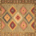 Square Machine Washable Southwestern Brown Country Rug, wshcon2583brn