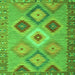 Serging Thickness of Southwestern Green Country Rug, con2583grn