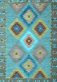 Southwestern Light Blue Country Rug, con2583lblu