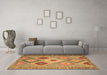 Machine Washable Southwestern Brown Country Rug in a Living Room,, wshcon2583brn