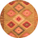 Square Southwestern Orange Country Rug, con2583org