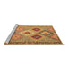 Sideview of Machine Washable Southwestern Brown Country Rug, wshcon2583brn