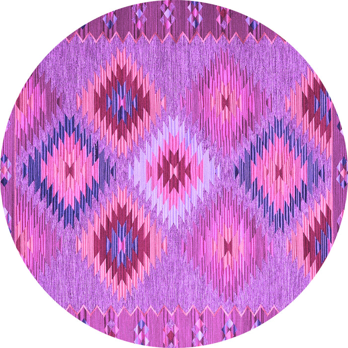 Round Southwestern Purple Country Rug, con2583pur