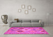 Machine Washable Southwestern Pink Country Rug in a Living Room, wshcon2583pnk