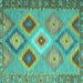 Square Southwestern Turquoise Country Rug, con2583turq