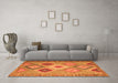 Machine Washable Southwestern Orange Country Area Rugs in a Living Room, wshcon2583org