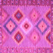 Square Machine Washable Southwestern Pink Country Rug, wshcon2583pnk