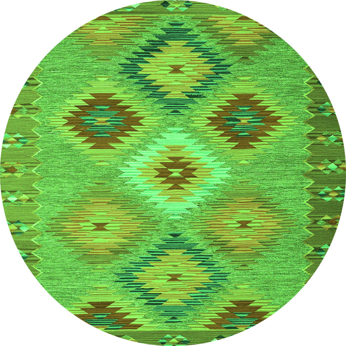 Square Southwestern Green Country Rug, con2583grn