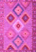 Machine Washable Southwestern Pink Country Rug, wshcon2583pnk