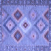 Square Southwestern Blue Country Rug, con2583blu