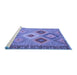 Sideview of Machine Washable Southwestern Blue Country Rug, wshcon2583blu