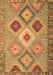 Machine Washable Southwestern Brown Country Rug, wshcon2583brn