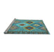Sideview of Machine Washable Southwestern Light Blue Country Rug, wshcon2583lblu