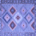 Square Machine Washable Southwestern Blue Country Rug, wshcon2583blu