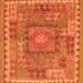 Round Machine Washable Southwestern Orange Country Area Rugs, wshcon2584org