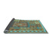 Sideview of Southwestern Light Blue Country Rug, con2584lblu
