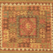 Square Machine Washable Southwestern Brown Country Rug, wshcon2584brn