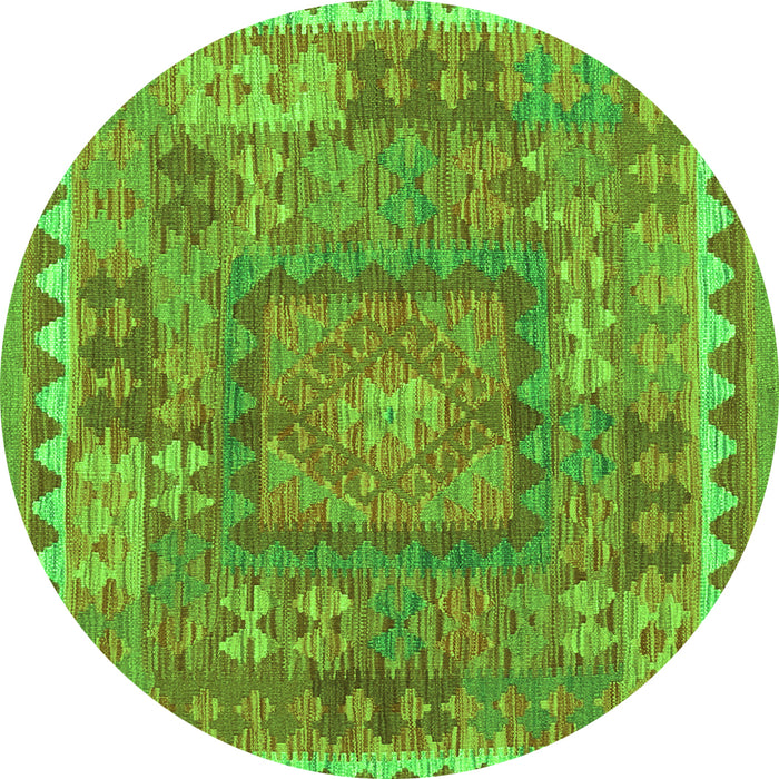 Square Southwestern Green Country Rug, con2584grn