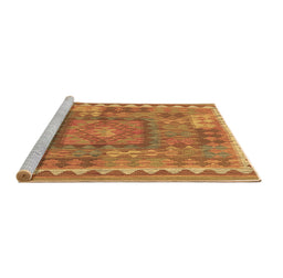 Sideview of Machine Washable Southwestern Brown Country Rug, wshcon2584brn