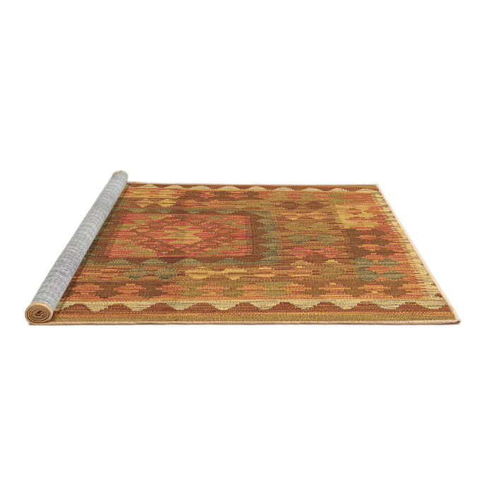 Sideview of Machine Washable Southwestern Brown Country Rug, wshcon2584brn