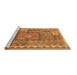 Sideview of Machine Washable Southwestern Brown Country Rug, wshcon2584brn