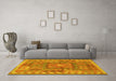 Machine Washable Southwestern Yellow Country Rug in a Living Room, wshcon2584yw