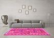 Machine Washable Southwestern Pink Country Rug in a Living Room, wshcon2584pnk