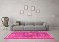 Machine Washable Southwestern Pink Country Rug, wshcon2584pnk