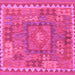 Square Southwestern Pink Country Rug, con2584pnk