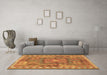 Machine Washable Southwestern Brown Country Rug in a Living Room,, wshcon2584brn