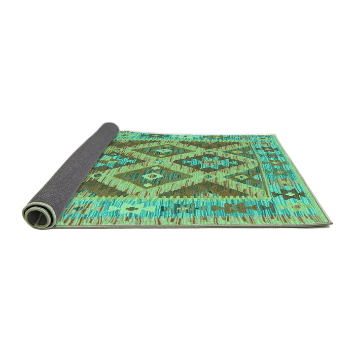 Sideview of Abstract Turquoise Contemporary Rug, con2585turq