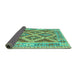 Sideview of Abstract Turquoise Contemporary Rug, con2585turq