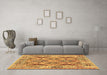 Machine Washable Abstract Brown Contemporary Rug in a Living Room,, wshcon2585brn