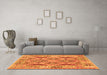 Machine Washable Abstract Orange Contemporary Area Rugs in a Living Room, wshcon2585org