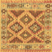 Square Abstract Brown Contemporary Rug, con2585brn