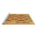 Sideview of Machine Washable Abstract Brown Contemporary Rug, wshcon2585brn