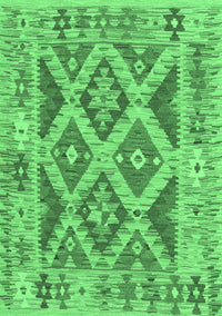 Abstract Emerald Green Contemporary Rug, con2585emgrn