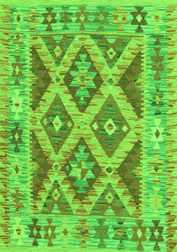 Abstract Green Contemporary Rug, con2585grn