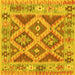 Square Machine Washable Abstract Yellow Contemporary Rug, wshcon2585yw