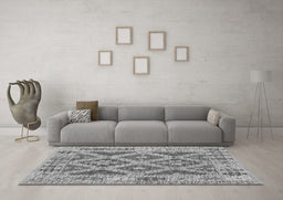 Machine Washable Abstract Gray Contemporary Rug in a Living Room,, wshcon2585gry