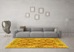 Machine Washable Abstract Yellow Contemporary Rug in a Living Room, wshcon2585yw