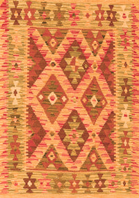 Abstract Orange Contemporary Rug, con2585org