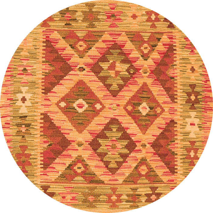 Square Abstract Orange Contemporary Rug, con2585org