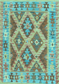 Abstract Light Blue Contemporary Rug, con2585lblu