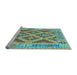 Sideview of Machine Washable Abstract Light Blue Contemporary Rug, wshcon2585lblu