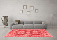 Machine Washable Abstract Red Contemporary Rug, wshcon2585red