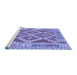 Sideview of Machine Washable Abstract Blue Contemporary Rug, wshcon2585blu