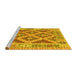 Sideview of Machine Washable Abstract Yellow Contemporary Rug, wshcon2585yw